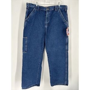 Smiths Workwear Flannel Lined Carpenter Jeans Mens 42x30 Blue‎ Insulated NWT